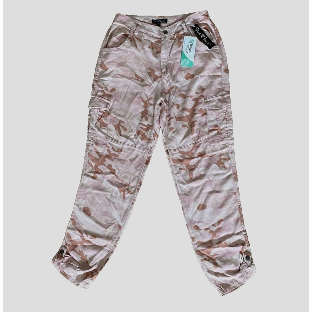 NWT Cargo Pants Pink Camo Roll Up Leg Straps Velvet Heart 100%‎ Tencel Size XS